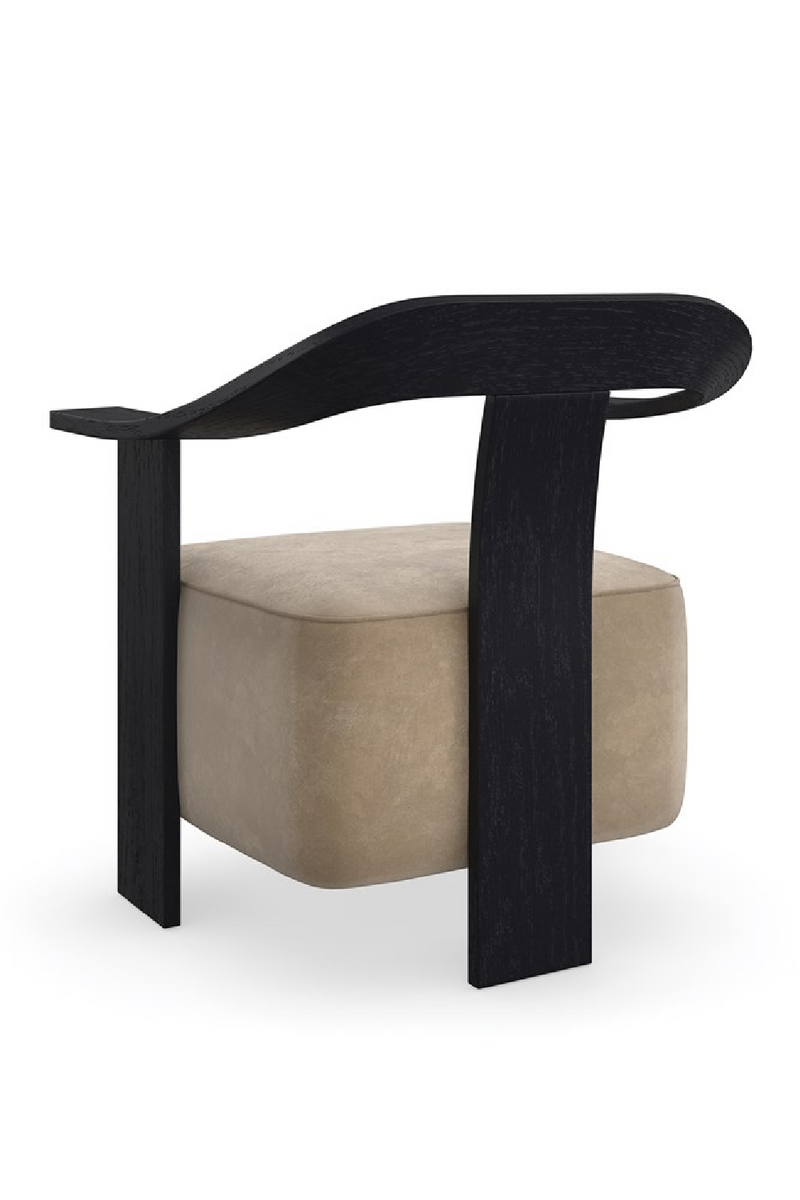 Fauteuil d’appoint en suède marron | Caracole Luca | OROA.fr