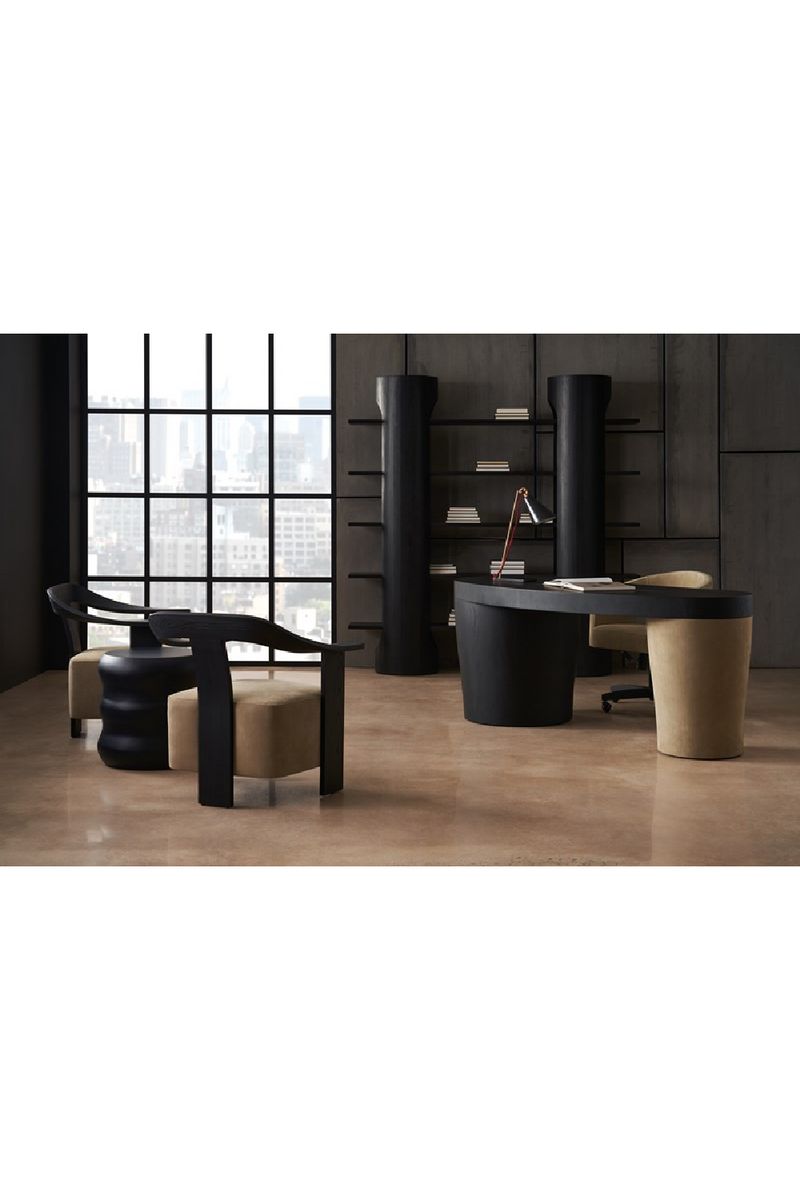 Fauteuil d’appoint en suède marron | Caracole Luca | OROA.fr