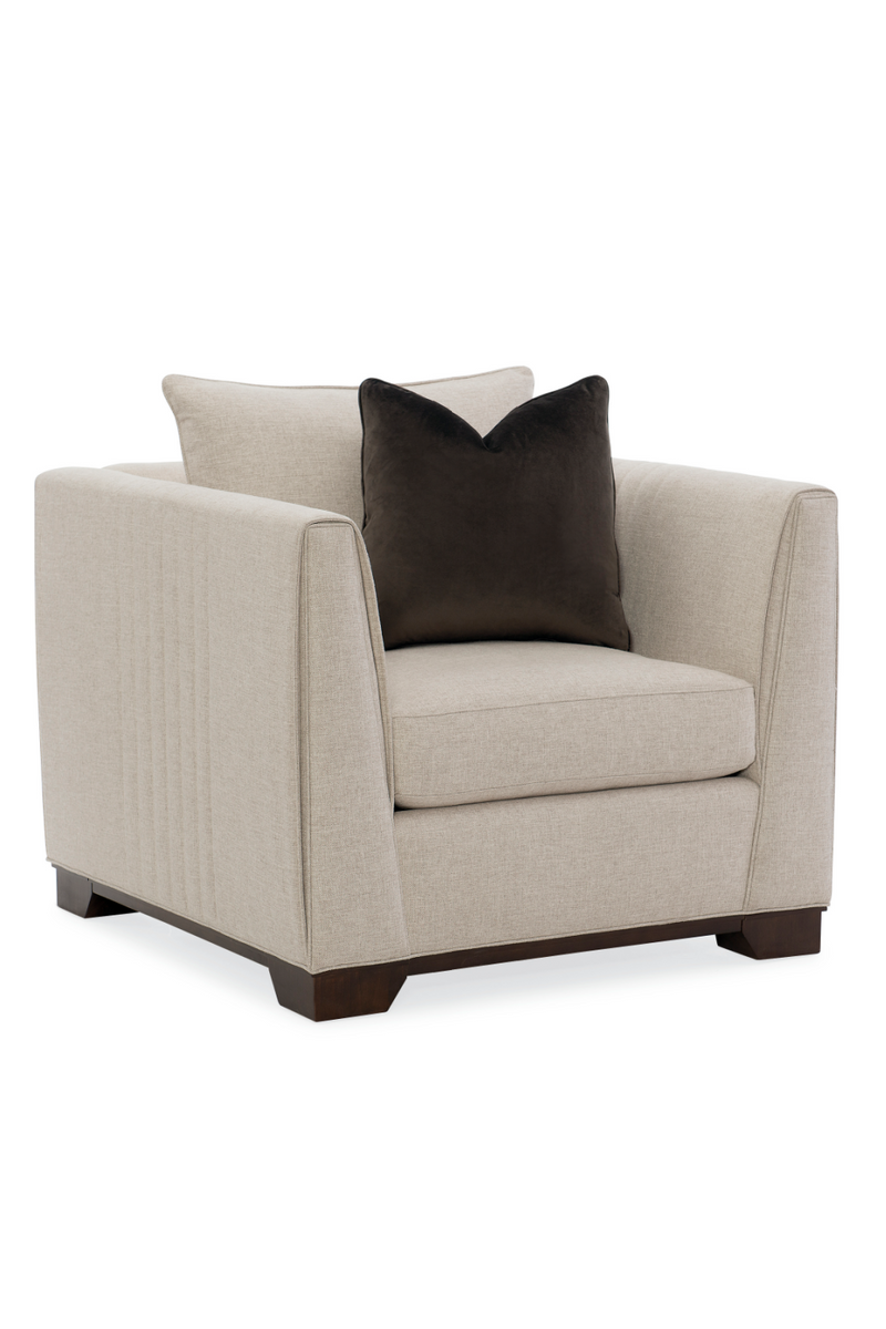Fauteuil Lounge en Lin Taupe | Caracole Moderne | OROA.fr