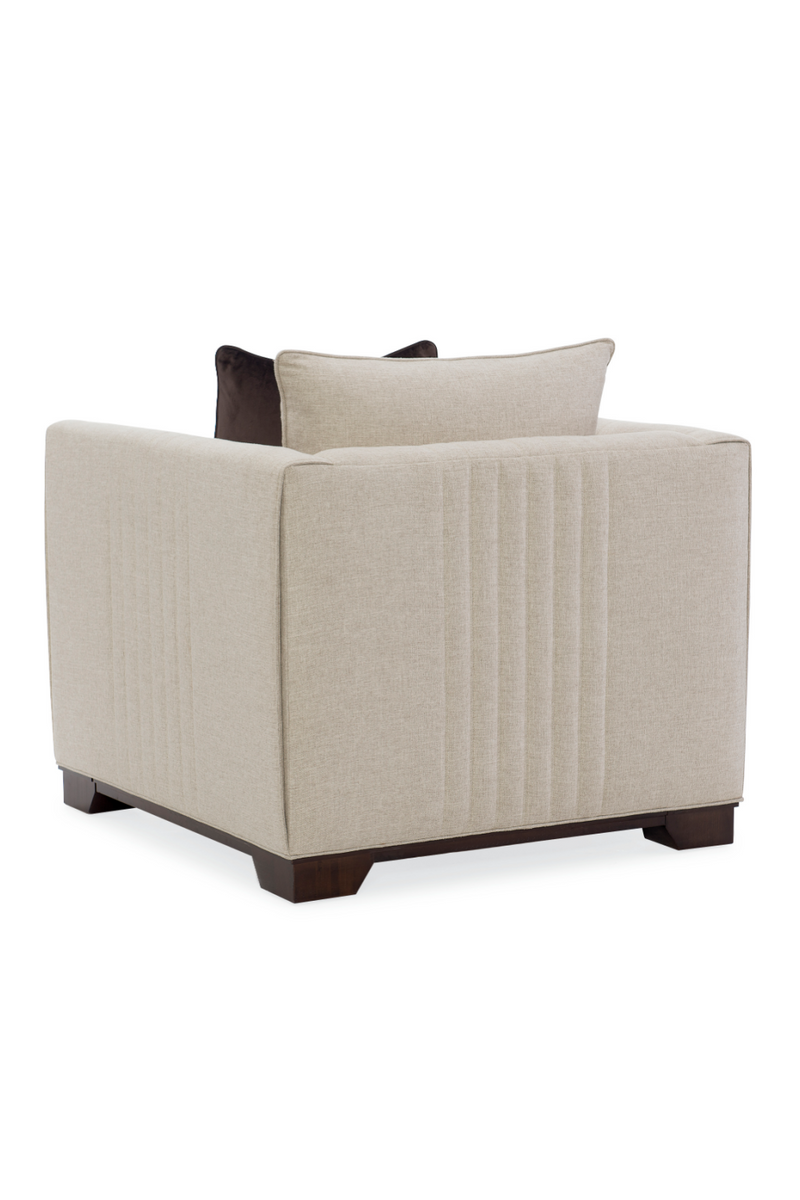 Fauteuil Lounge en Lin Taupe | Caracole Moderne | OROA.fr