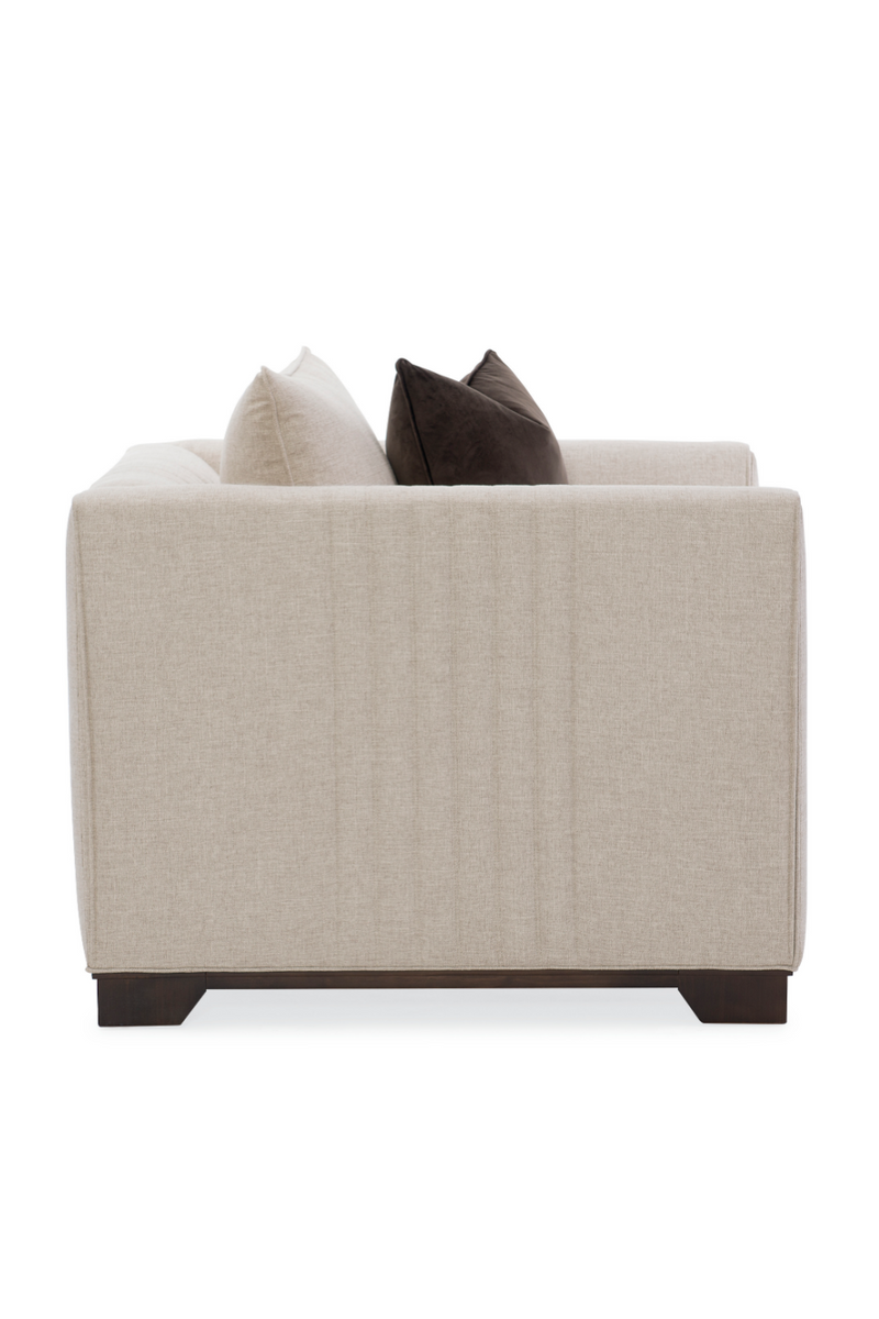 Fauteuil Lounge en Lin Taupe | Caracole Moderne | OROA.fr