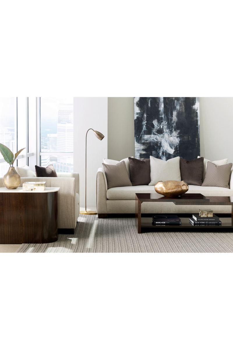 Fauteuil Lounge en Lin Taupe | Caracole Moderne | OROA.fr