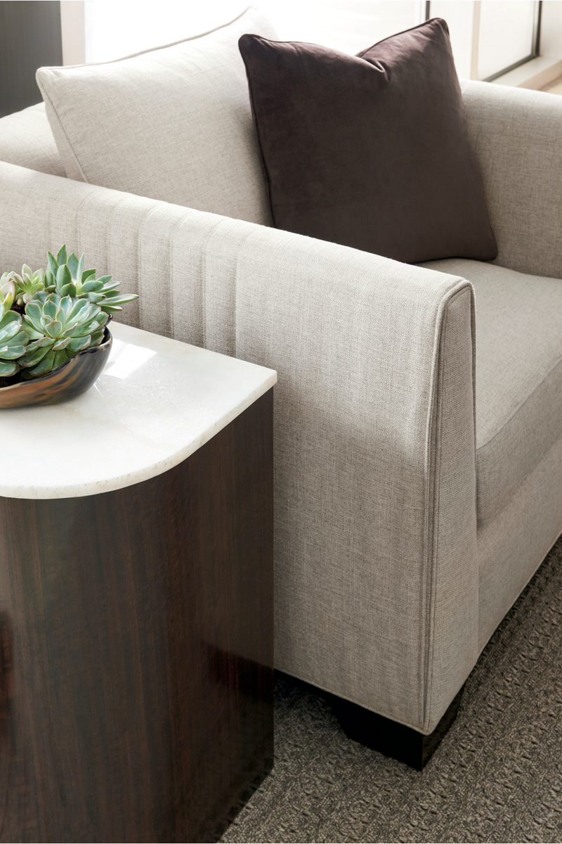 Fauteuil Lounge en Lin Taupe | Caracole Moderne | OROA.fr