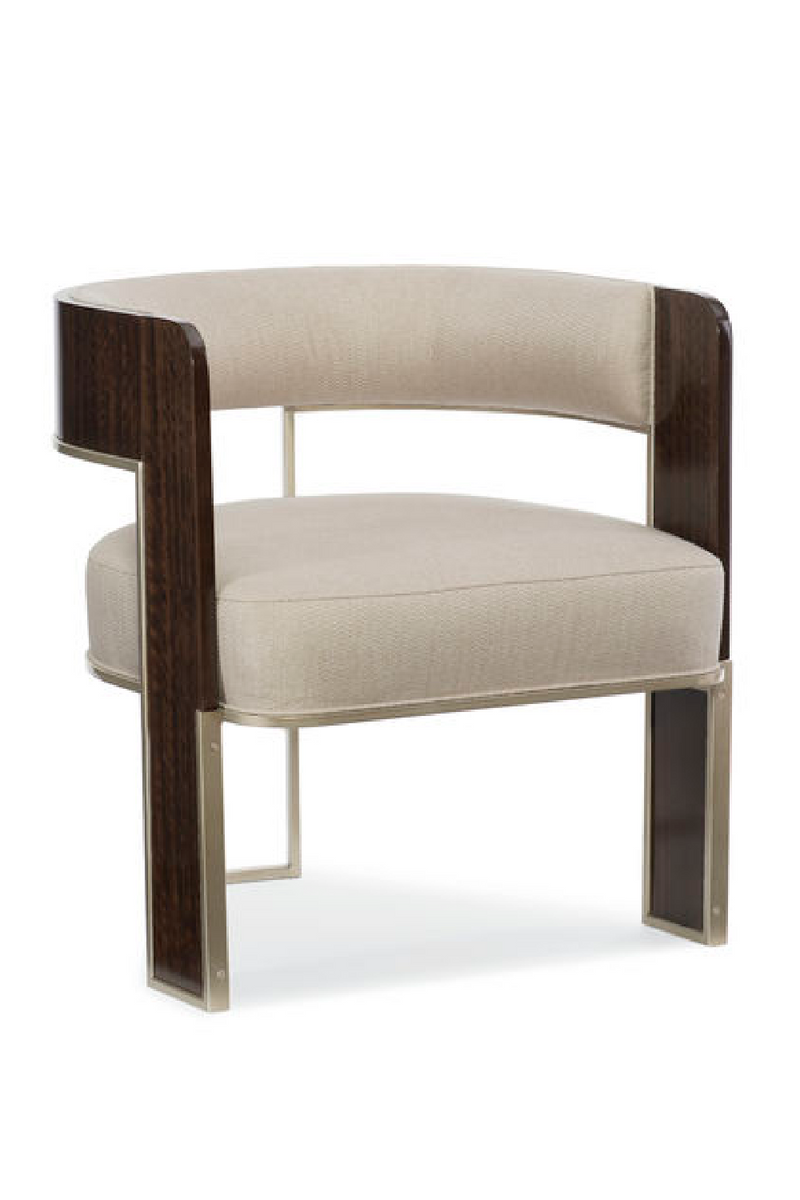Fauteuil d’appoint moderne incurvé couleur crème | Caracole Streamliner | OROA.fr
