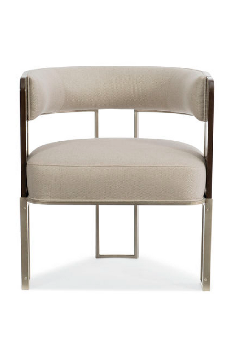 Fauteuil d’appoint moderne incurvé couleur crème | Caracole Streamliner | OROA.fr