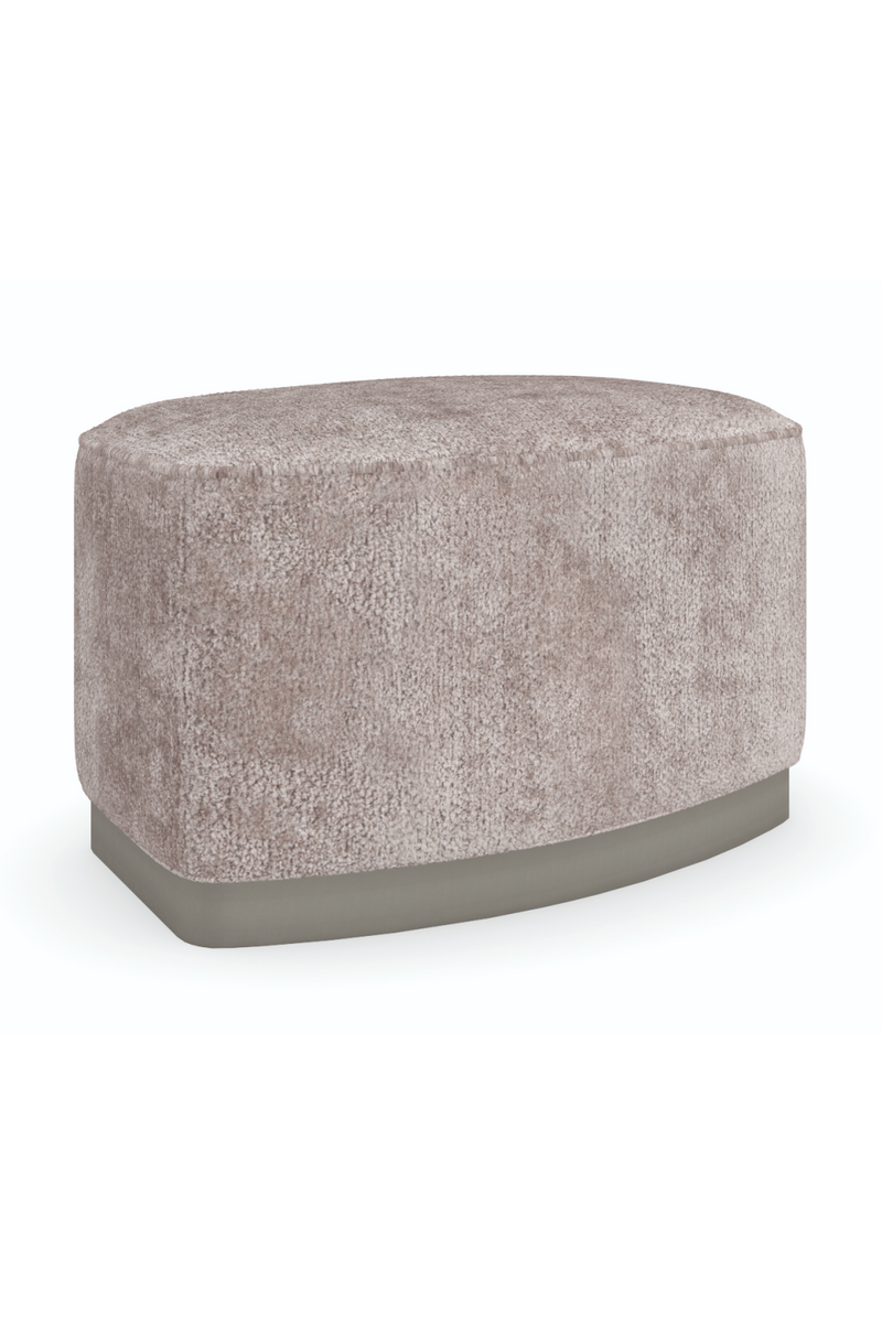 Ottoman en Velours Gris | Caracole Small Wonder