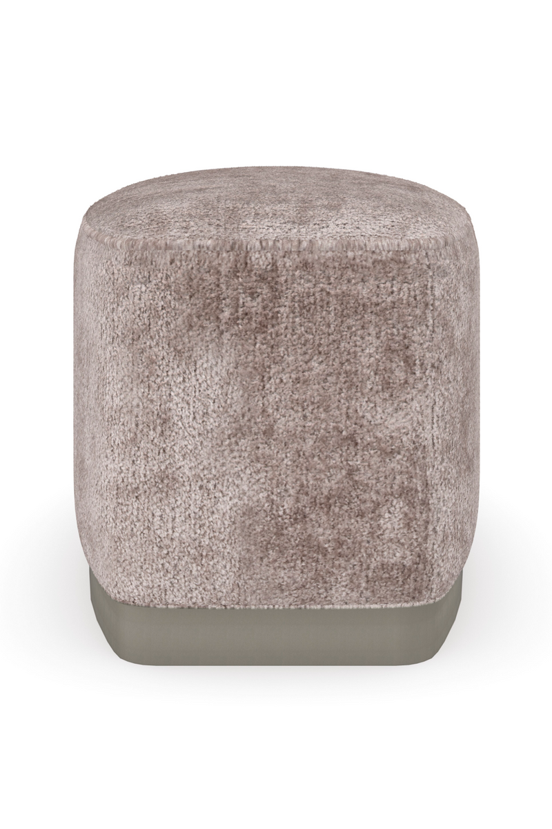 Ottoman en Velours Gris | Caracole Small Wonder