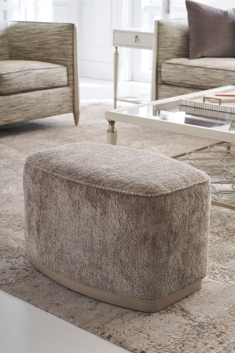 Ottoman en Velours Gris | Caracole Small Wonder
