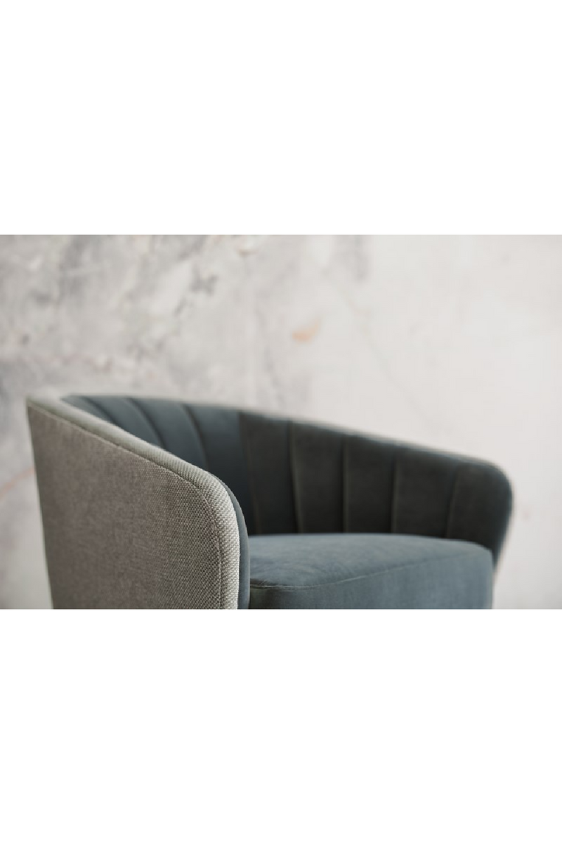 Fauteuil Pivotant Turquoise à Cannelures | Caracole Concentric