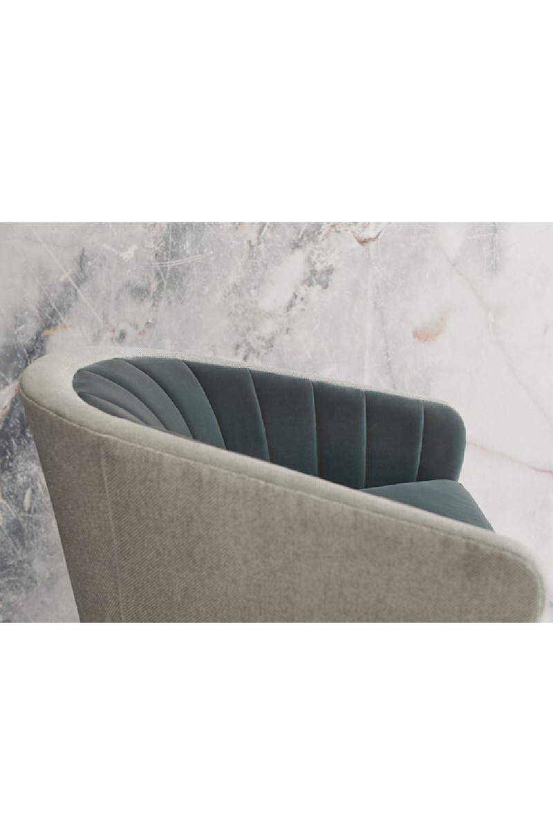 Fauteuil Pivotant Turquoise à Cannelures | Caracole Concentric | Oroa.fr
