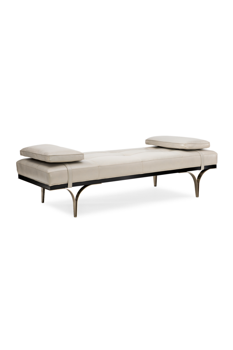 Lit de jour en cuir taupe | Caracole Head To Head | OROA.fr