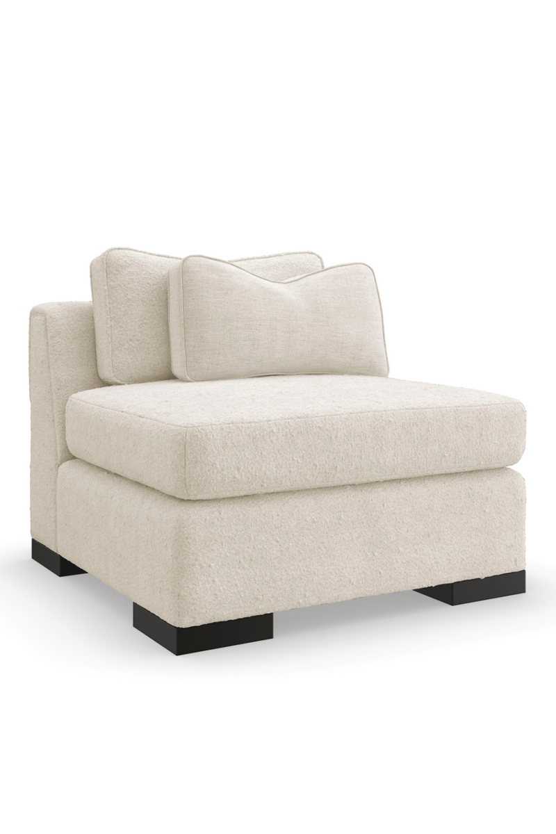 Fauteuil moderne sans accoudoirs crème | Caracole Edge | OROA.fr