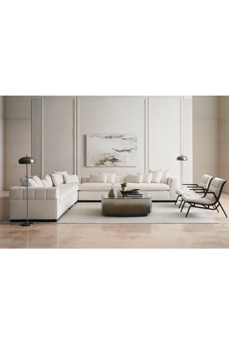 Fauteuil moderne sans accoudoirs crème | Caracole Edge
