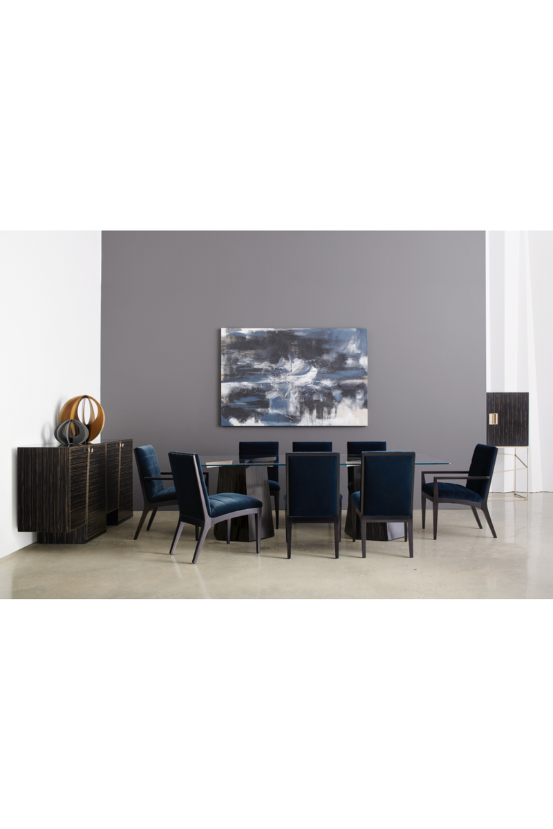 Ensemble de chaises latérales bleu à cannelures (2) | Caracole Edge | OROA.fr