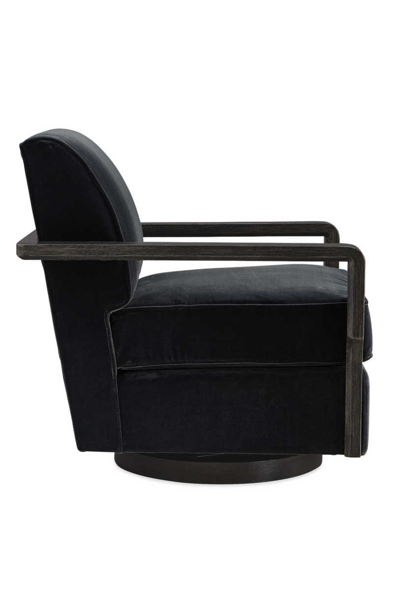 Fauteuil Pivotant Art Déco Noir | Caracole Rewind | OROA.fr