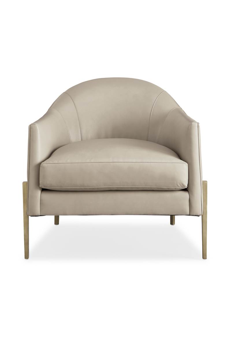 Taupe Leather Lounge Chair | Caracole Rebound | OROA
