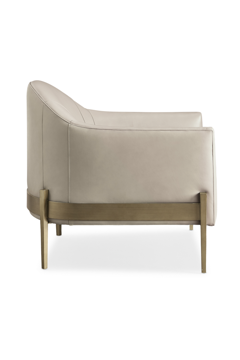 Taupe Leather Lounge Chair | Caracole Rebound | OROA