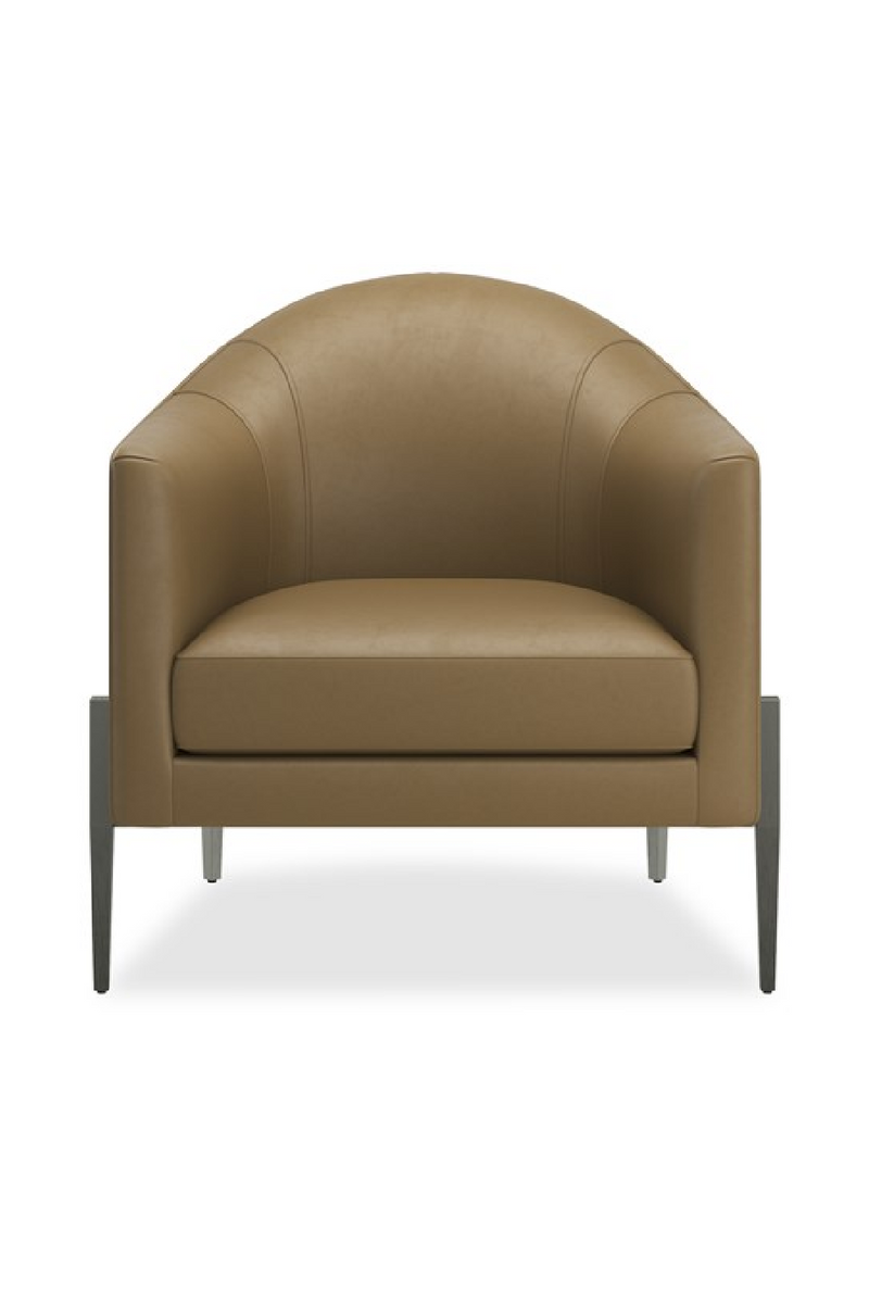 Fauteuil d’appoint en cuir brun | Caracole Rebound | OROA.fr