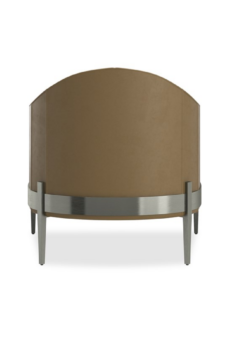 Fauteuil d’appoint en cuir brun | Caracole Rebound | OROA.fr