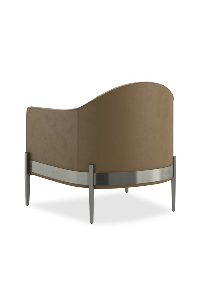 Fauteuil d’appoint en cuir brun | Caracole Rebound | OROA.fr