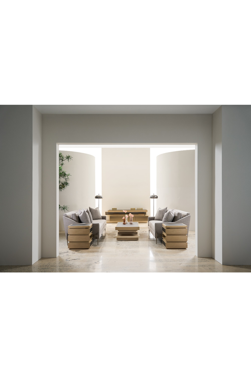 Fauteuil Modulaire en Laine Mélangée Grise | Caracole Remix | OROA.fr