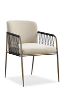 Chaise de Salle à Manger Avec Accoudoirs en Cordon Noir | Caracole Remix