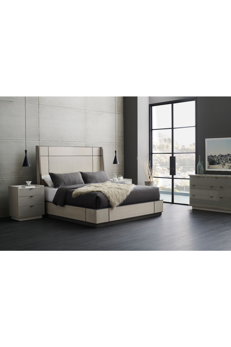 Lit moderne taupe | Caracole Repetition Wood | OROA.fr