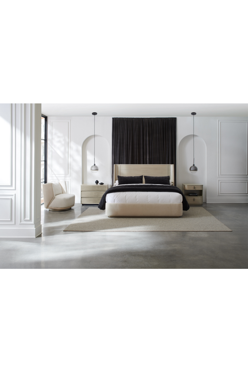 Fauteuil Pivotant en Bouclé Blanc | Caracole Seville | Oroa.fr