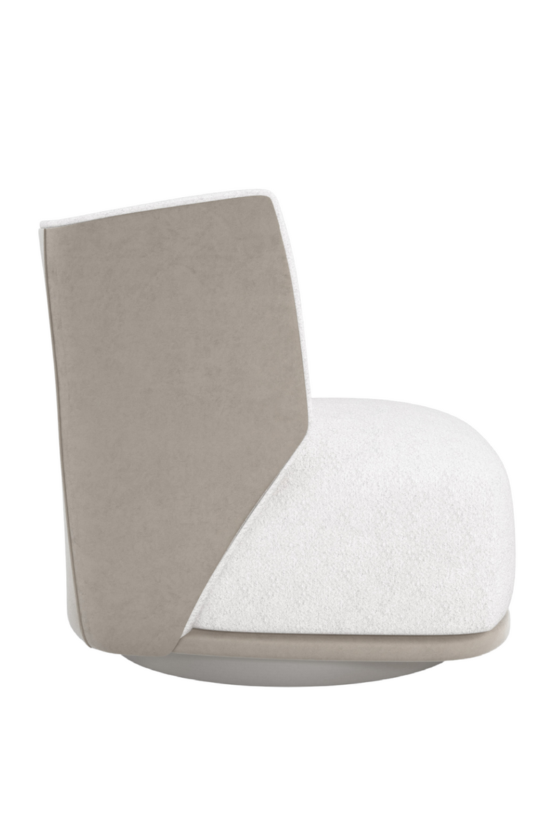 Fauteuil Pivotant en Bouclé Blanc | Caracole Seville | Oroa.fr