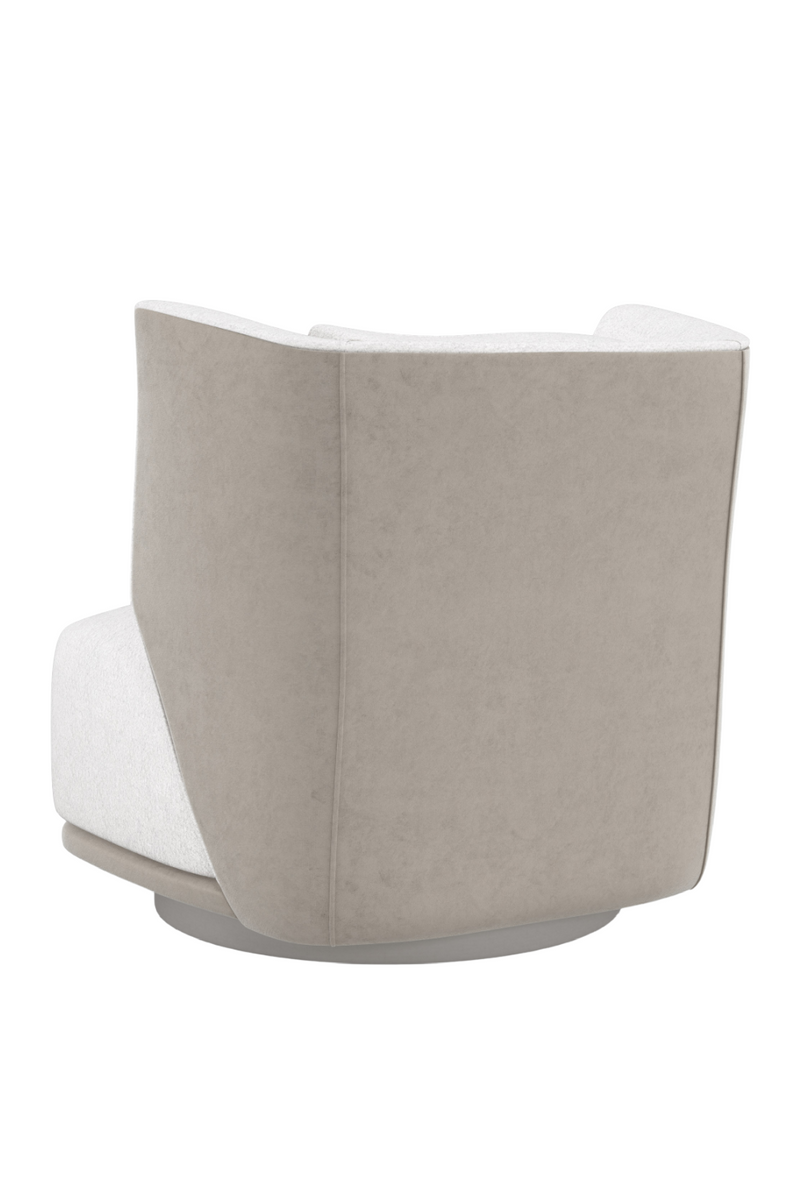 Fauteuil Pivotant en Bouclé Blanc | Caracole Seville | Oroa.fr