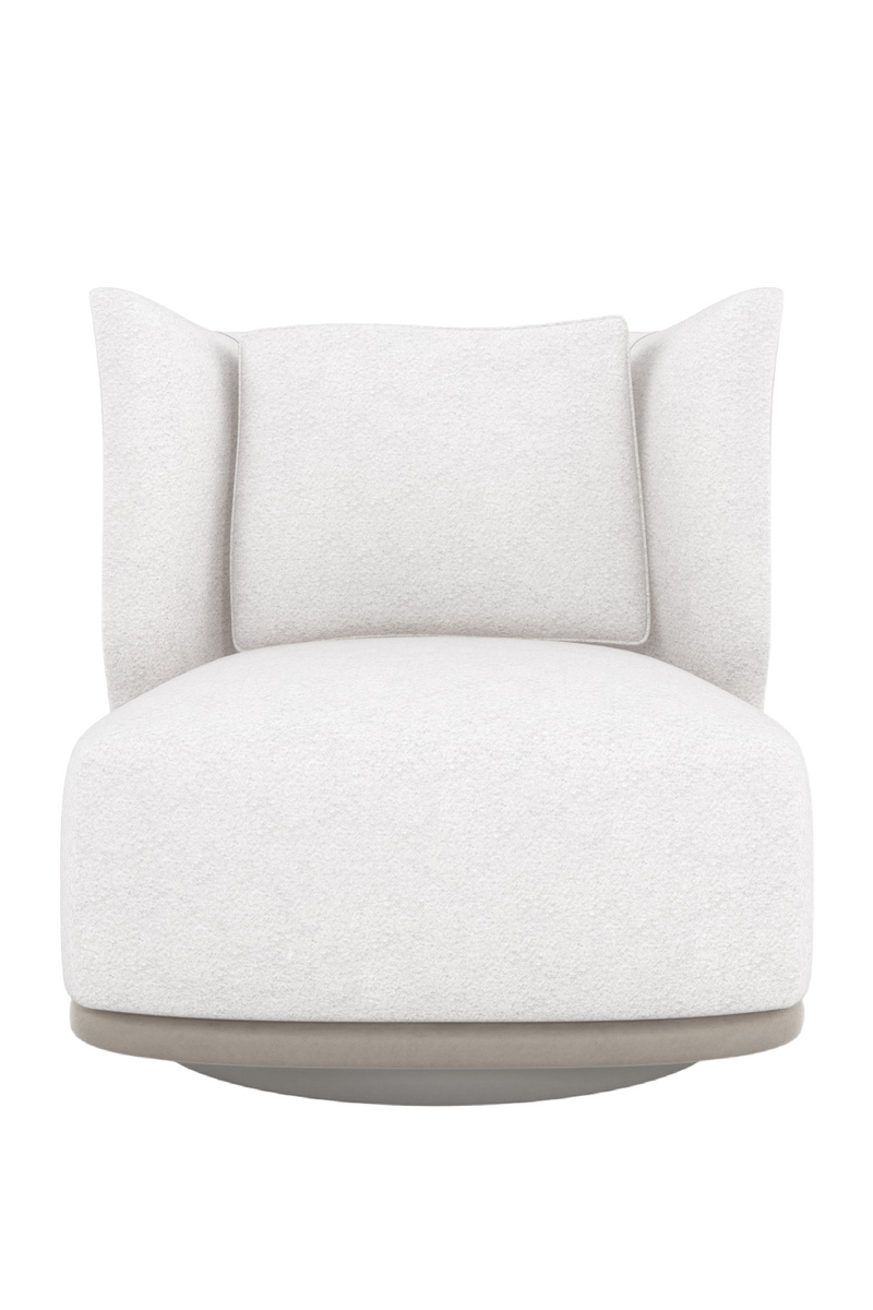 Fauteuil Pivotant en Bouclé Blanc | Caracole Seville | Oroa.fr