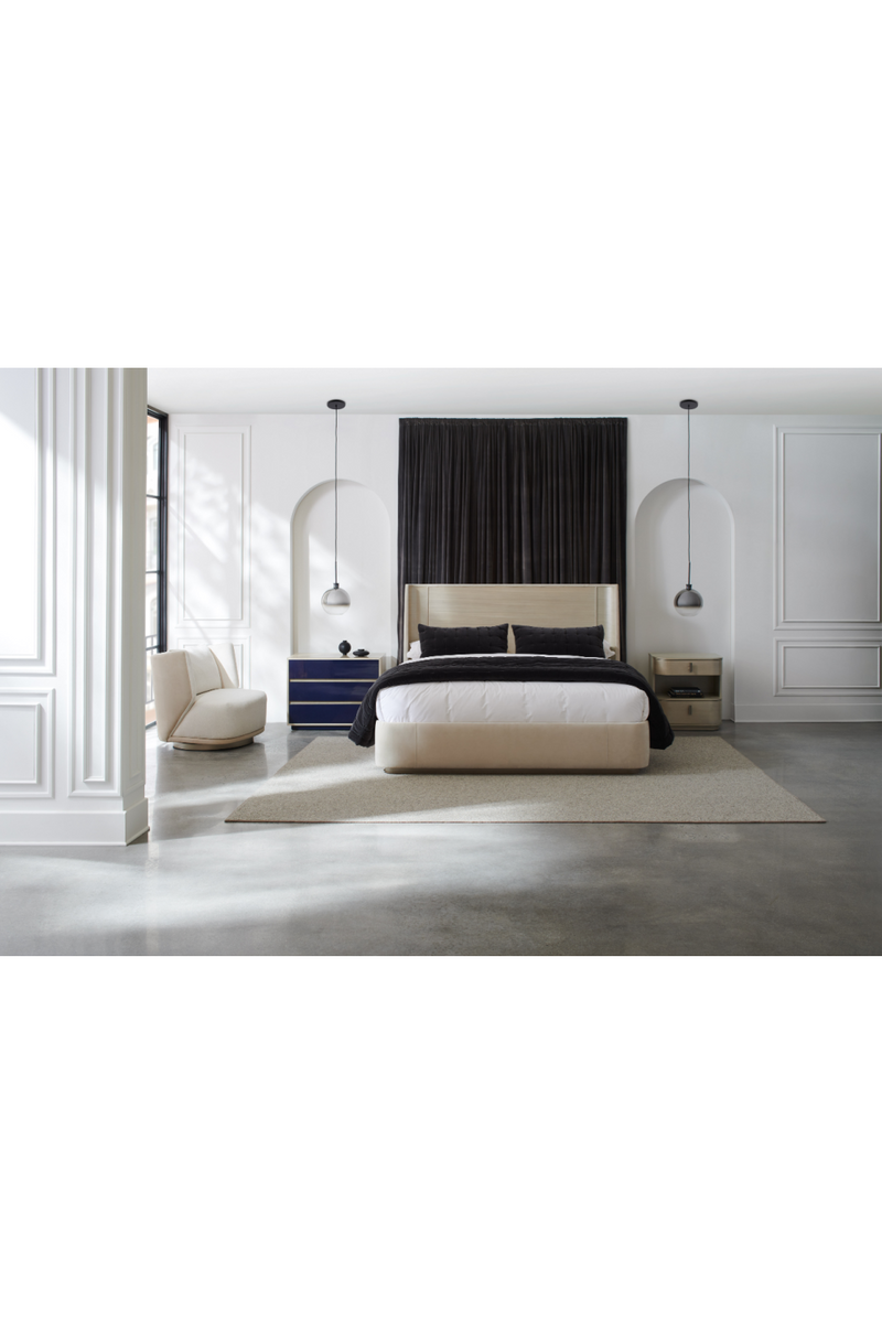 Fauteuil Pivotant en Bouclé Blanc | Caracole Seville | Oroa.fr