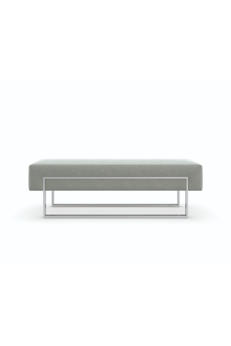 Banc Moderne en Velours Gris | Caracole La Moda | oroa.fr