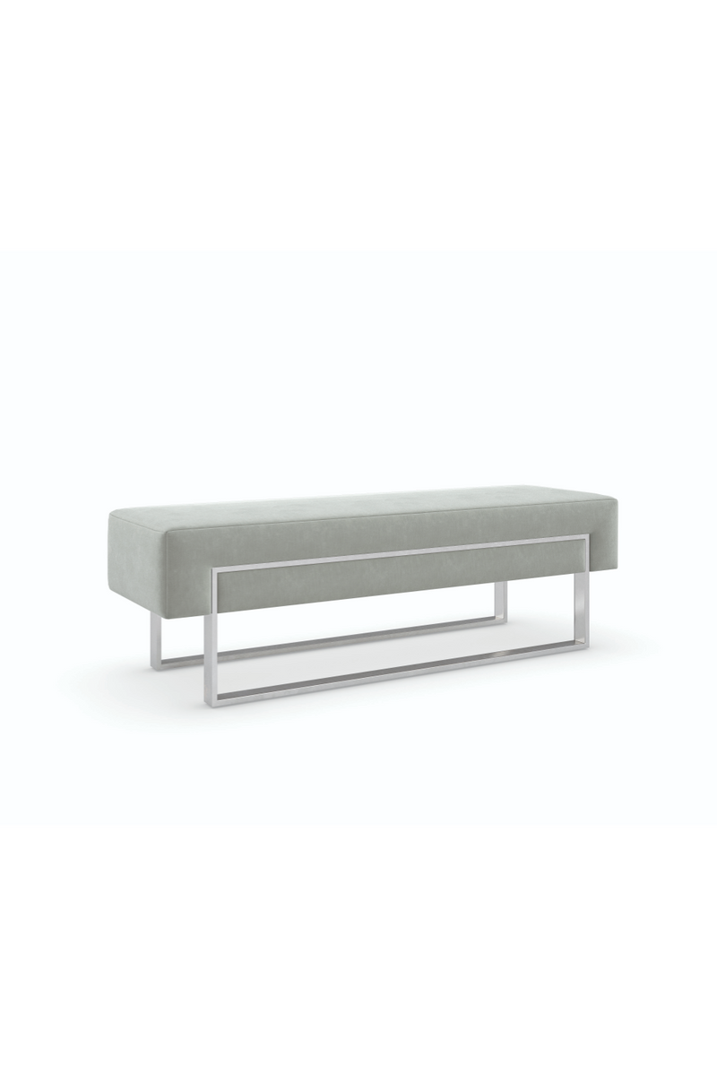 Banc Moderne en Velours Gris | Caracole La Moda | oroa.fr