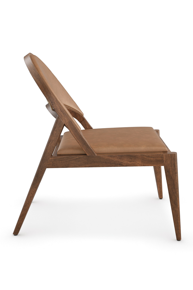 Fauteuil lounge en cuir marron | Caracole Rhythm | OROA.fr