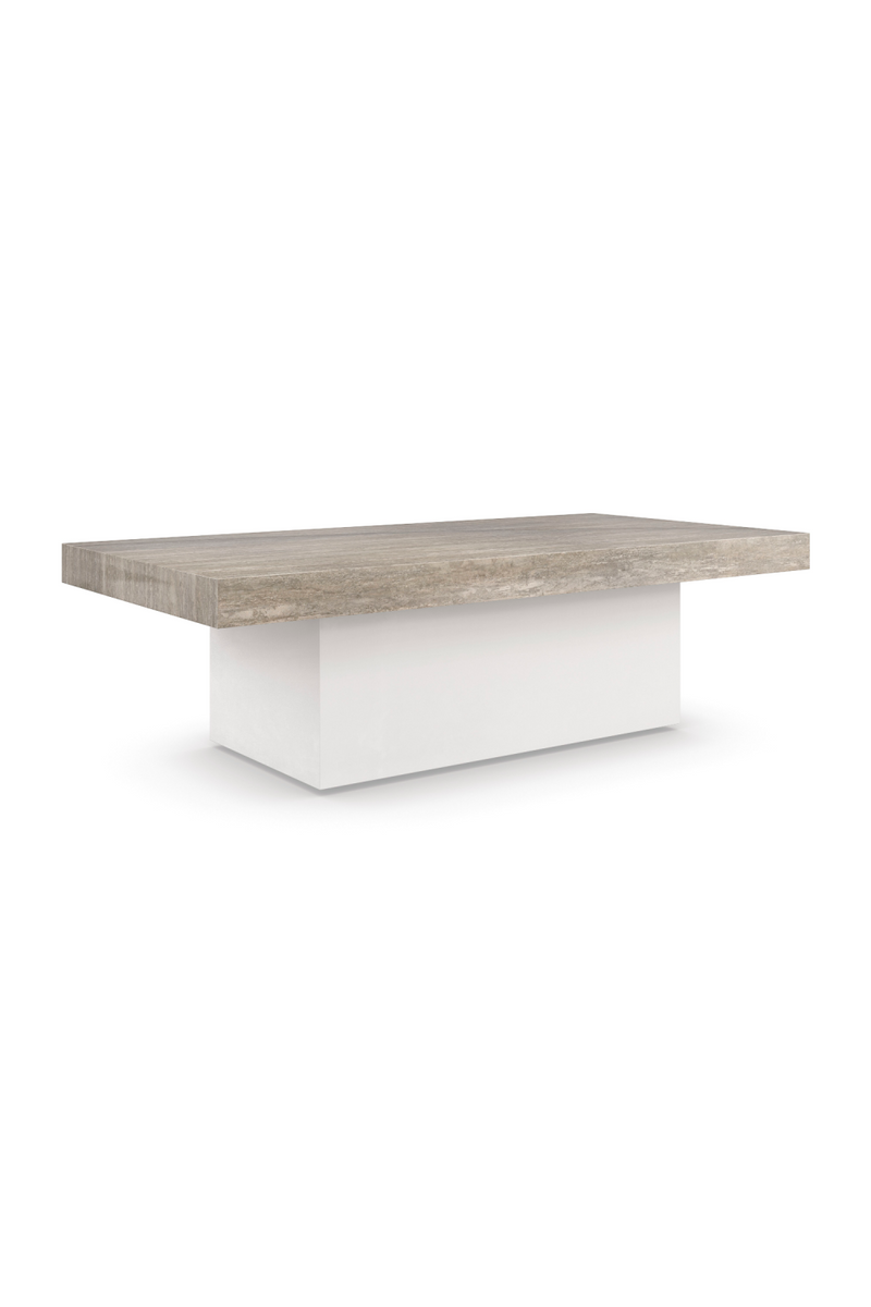 Table basse rectangulaire en travertin | Caracole Unity | Meubleluxe.fr