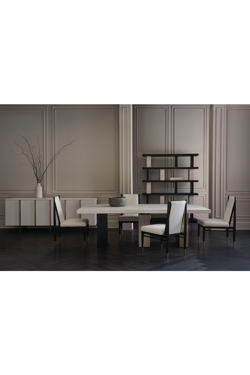 Buffet en bois blanc et laiton | Caracole Emphasis | Meubleluxe.fr