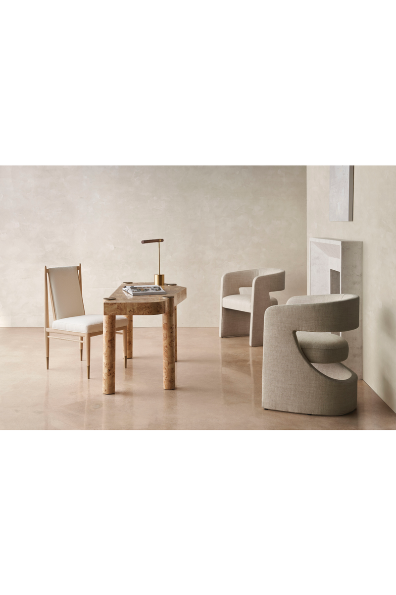 Chaise de Salle à Manger Bouclé Ivoire | Caracole Unity | OROA.fr
