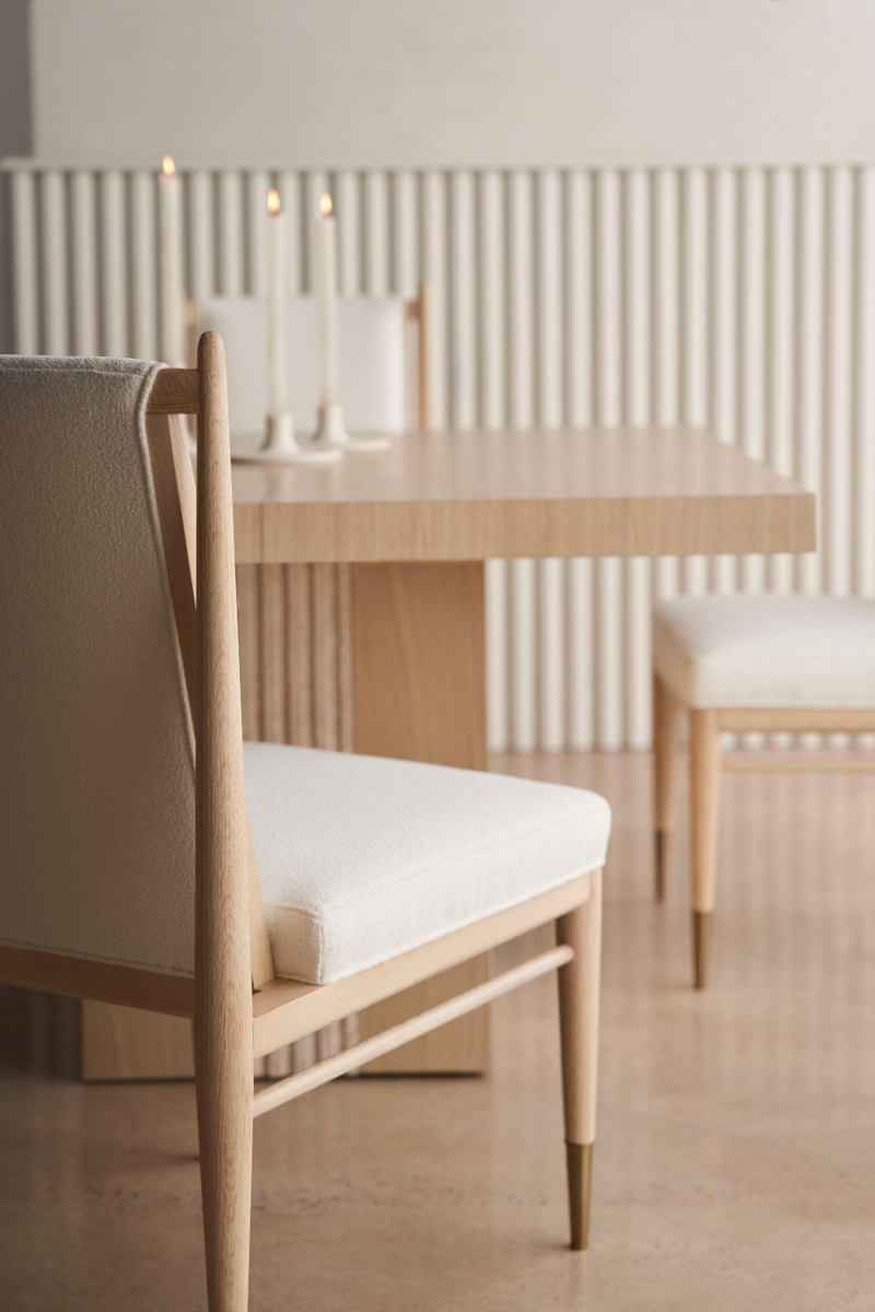 Chaise de Salle à Manger Bouclé Ivoire | Caracole Unity | OROA.fr