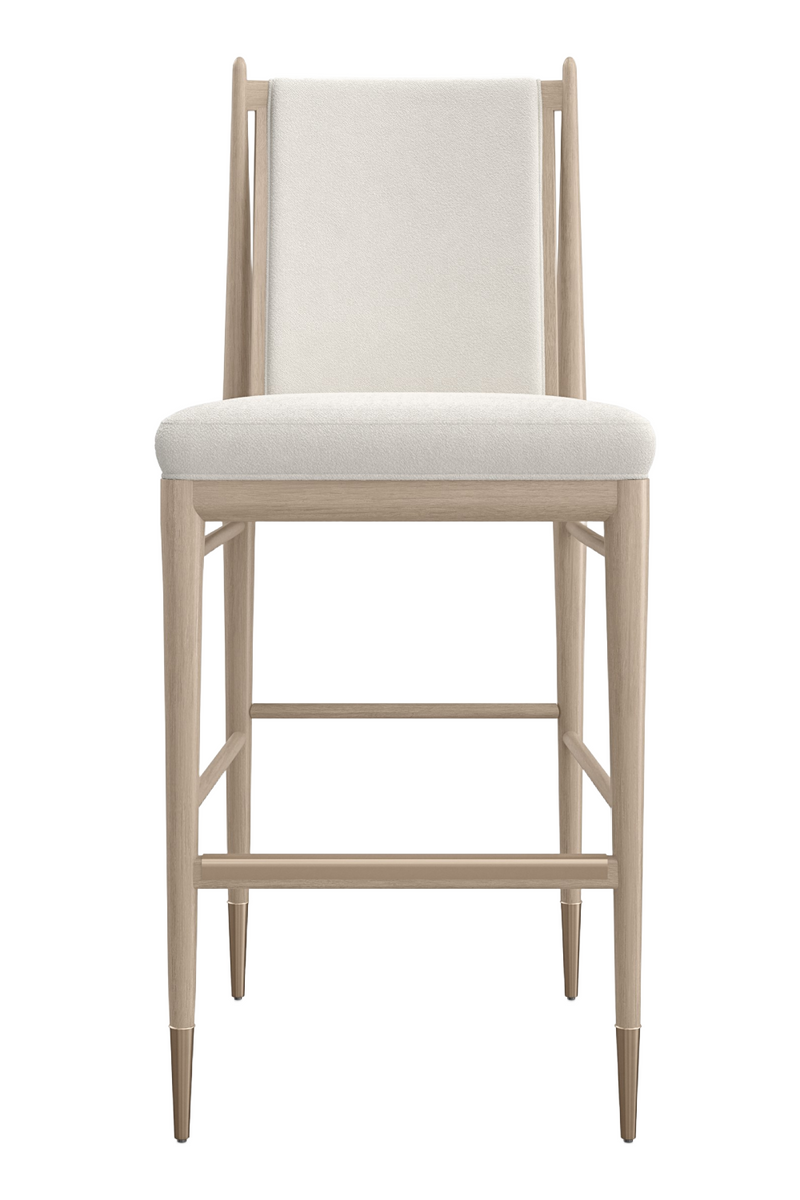 Tabouret de Bar en Bouclé Ivoire | Caracole Unity | OROA.fr