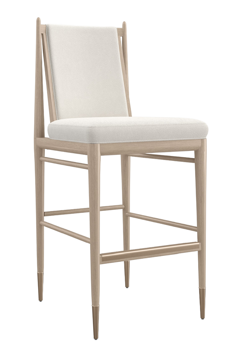 Tabouret de Bar en Bouclé Ivoire | Caracole Unity | OROA.fr
