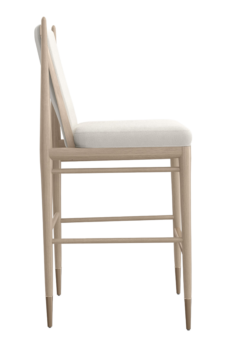 Tabouret de Bar en Bouclé Ivoire | Caracole Unity | OROA.fr