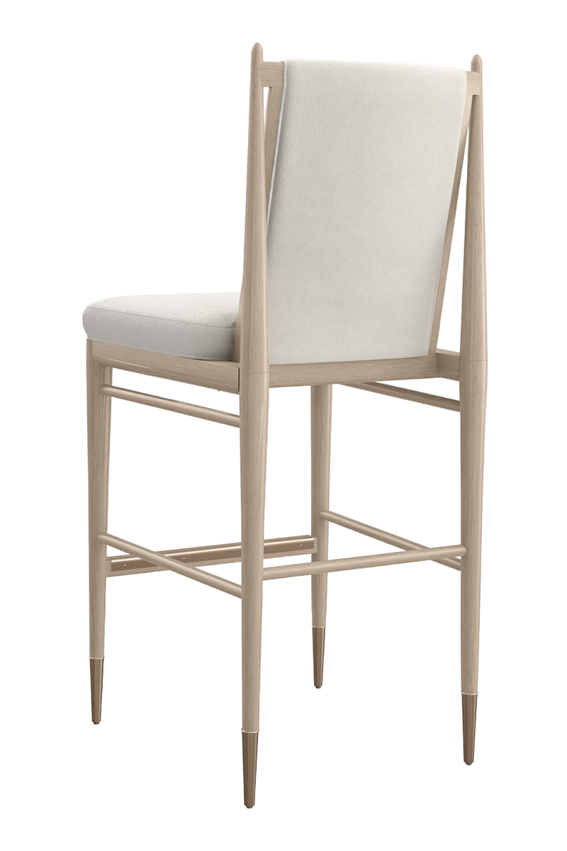 Tabouret de Bar en Bouclé Ivoire | Caracole Unity | OROA.fr