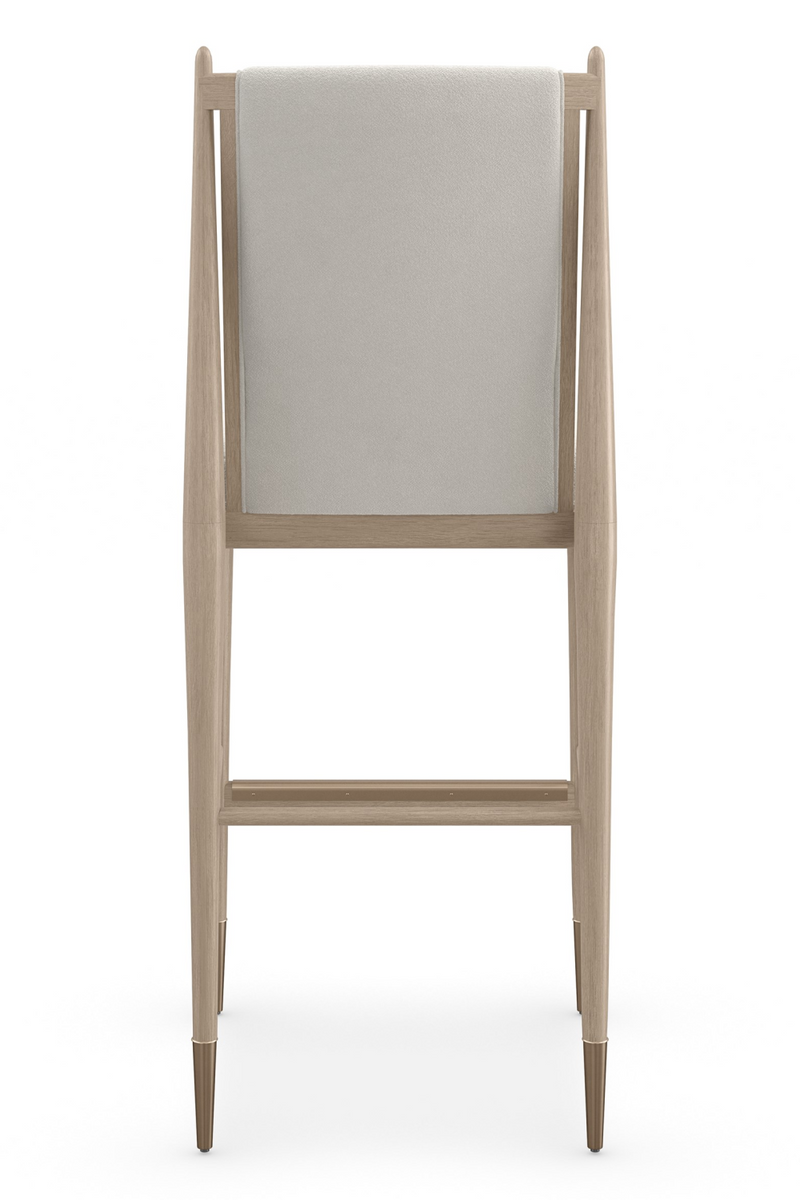 Tabouret de Bar en Bouclé Ivoire | Caracole Unity | OROA.fr