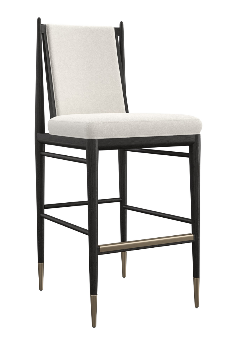 Tabouret de Bar en Bouclé Ivoire | Caracole Unity | OROA.fr