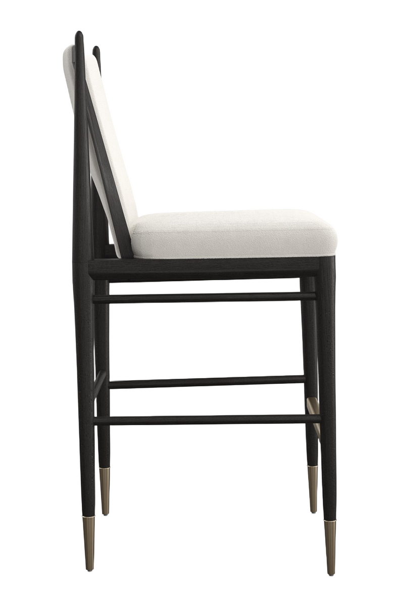 Tabouret de Bar en Bouclé Ivoire | Caracole Unity | OROA.fr