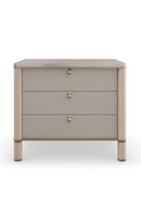 Table de chevet en bois et travertin | Caracole Balance Drawer | Meubleluxe.fr