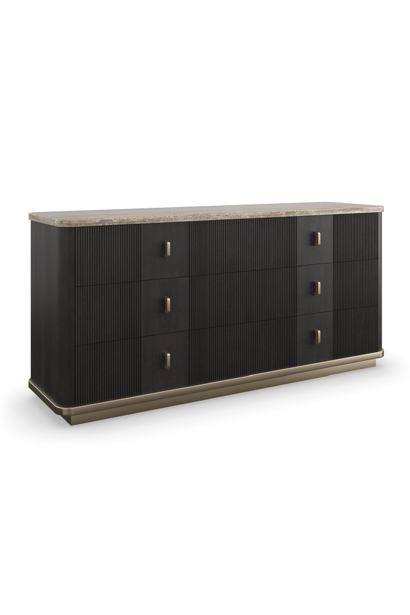 Commode à 6 portes en frêne noir | Caracole Rhythm | OROA.fr