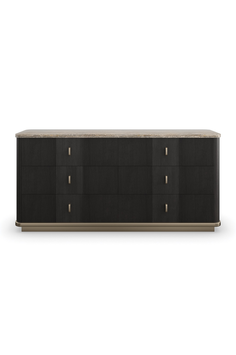 Commode à 6 portes en frêne noir | Caracole Rhythm | OROA.fr
