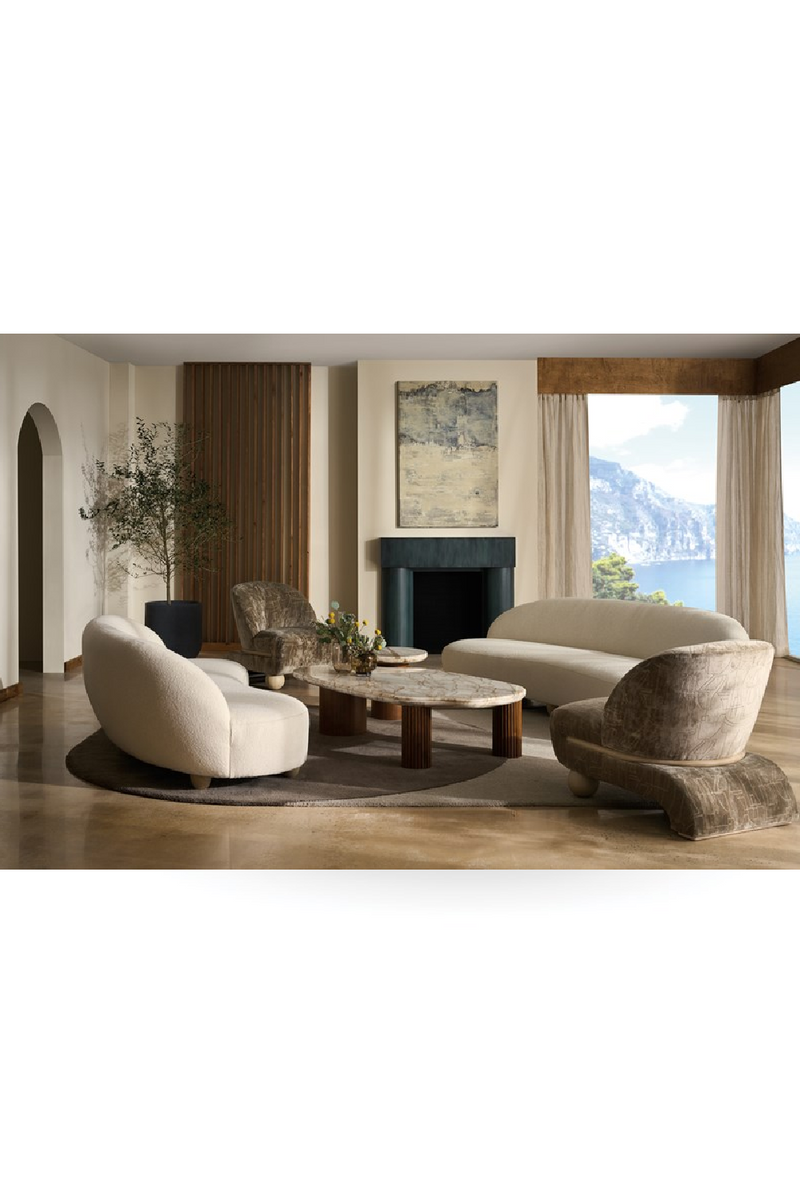 Bouclé Serpentine Sofa | Caracole Tulum | Meubleluxe.fr